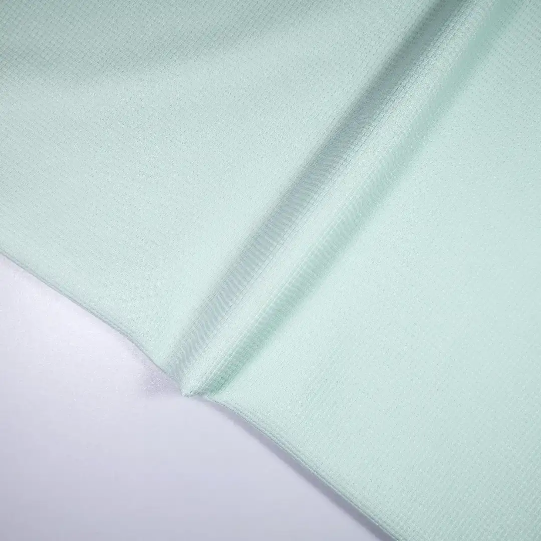 China Fabric for Polo Shirt,Crop Top,Hoodie Waffle Knit Fabric Polyester LightGreen color buy from China wholesaler bulk order at wholesale price free worldwide shipping Alibaba