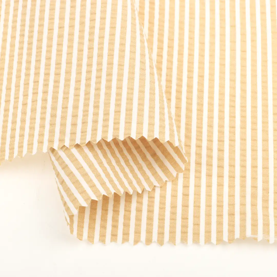 China Fabric for Jackets,Padded Jacket TC Seersucker Woven Blended Fabric Polyester Cotton stripe color buy from China wholesaler bulk order at wholesale price free worldwide shipping Alibaba