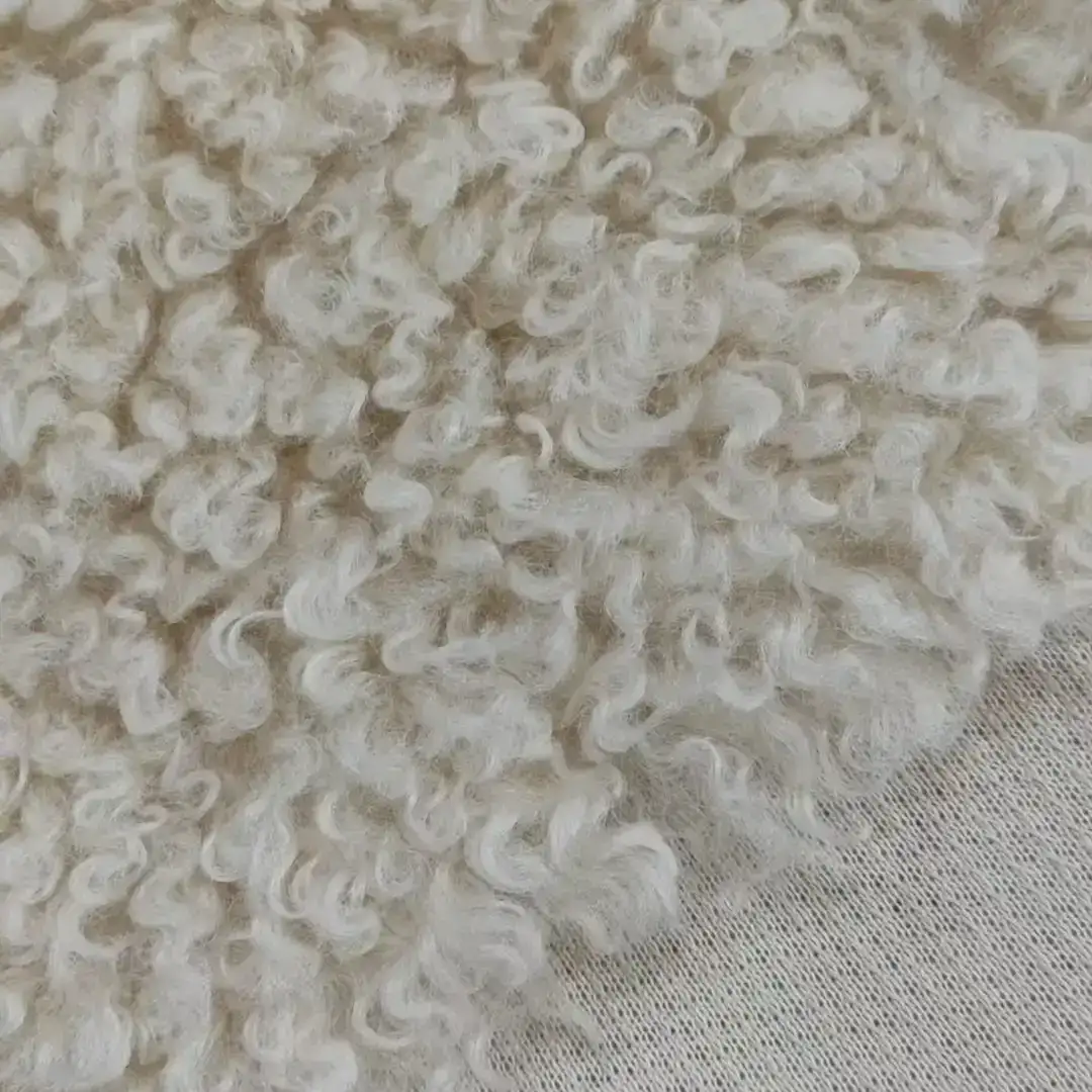 China Fabric for Jackets,Hoodie,Padded Jacket Teddy Knit Fabric Polyester beige color buy from China wholesaler bulk order at wholesale price free worldwide shipping Alibaba