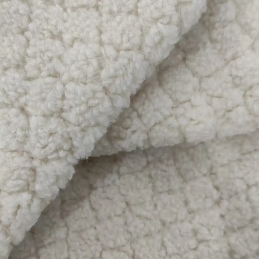 China Fabric for Jackets,Hoodie,Padded Jacket Teddy Knit Fabric Polyester beige color buy from China wholesaler bulk order at wholesale price free worldwide shipping Alibaba