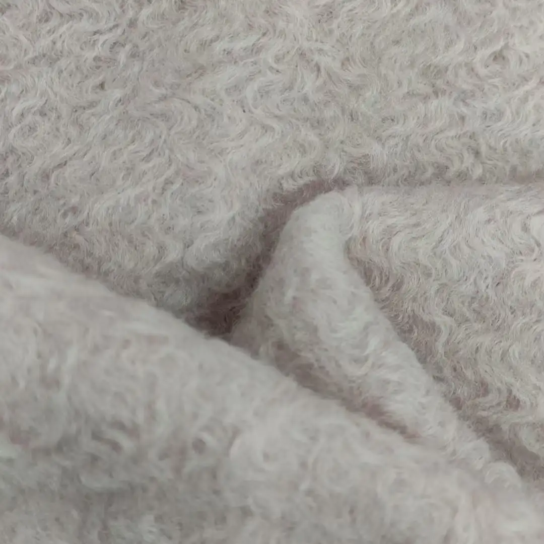 China Fabric for Jackets,Hoodie,Overcoat Knit Woolen Fabric Woolen Polyester pink color buy from China wholesaler bulk order at wholesale price free worldwide shipping Alibaba