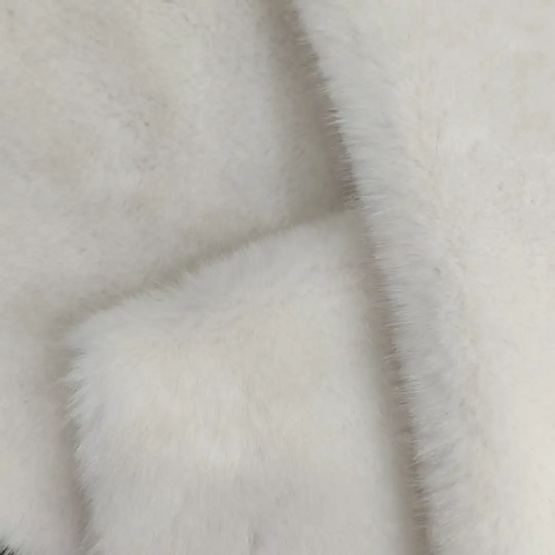 China Fabric for Overcoat Fake Fur Knit Fabric Polyester white color buy from China wholesaler bulk order at wholesale price free worldwide shipping Alibaba
