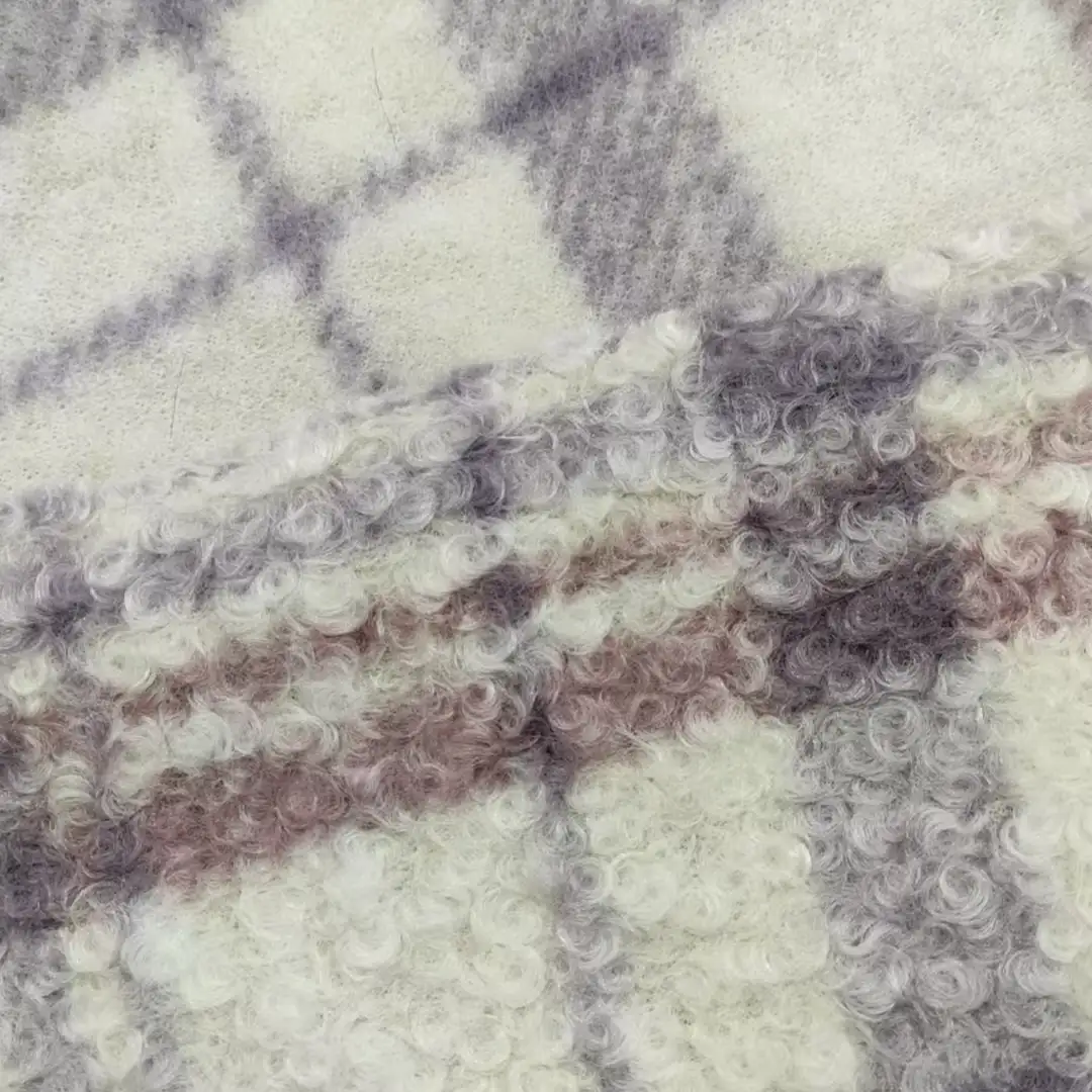 China Fabric for Jackets,Padded Jacket,Overcoat,Full-Zipper Cardigan  Knit Woolen Fabric Woolen Polyester purple color buy from China wholesaler bulk order at wholesale price free worldwide shipping Alibaba