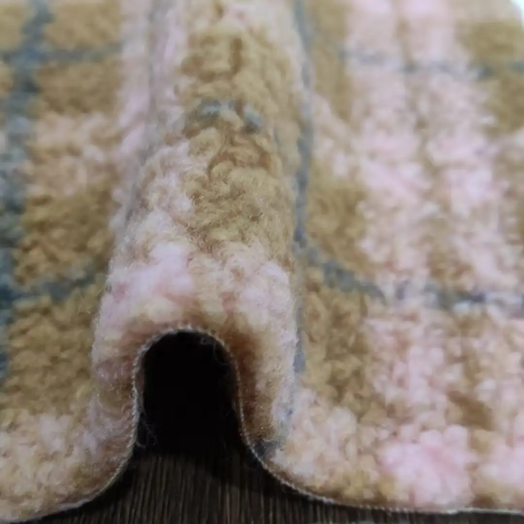 China Fabric for Jackets,Hoodie,Padded Jacket,Overcoat,Full-Zipper Cardigan  Sherpa Knit Fabric Wool Acrylic Polyester pink color buy from China wholesaler bulk order at wholesale price free worldwide shipping Alibaba