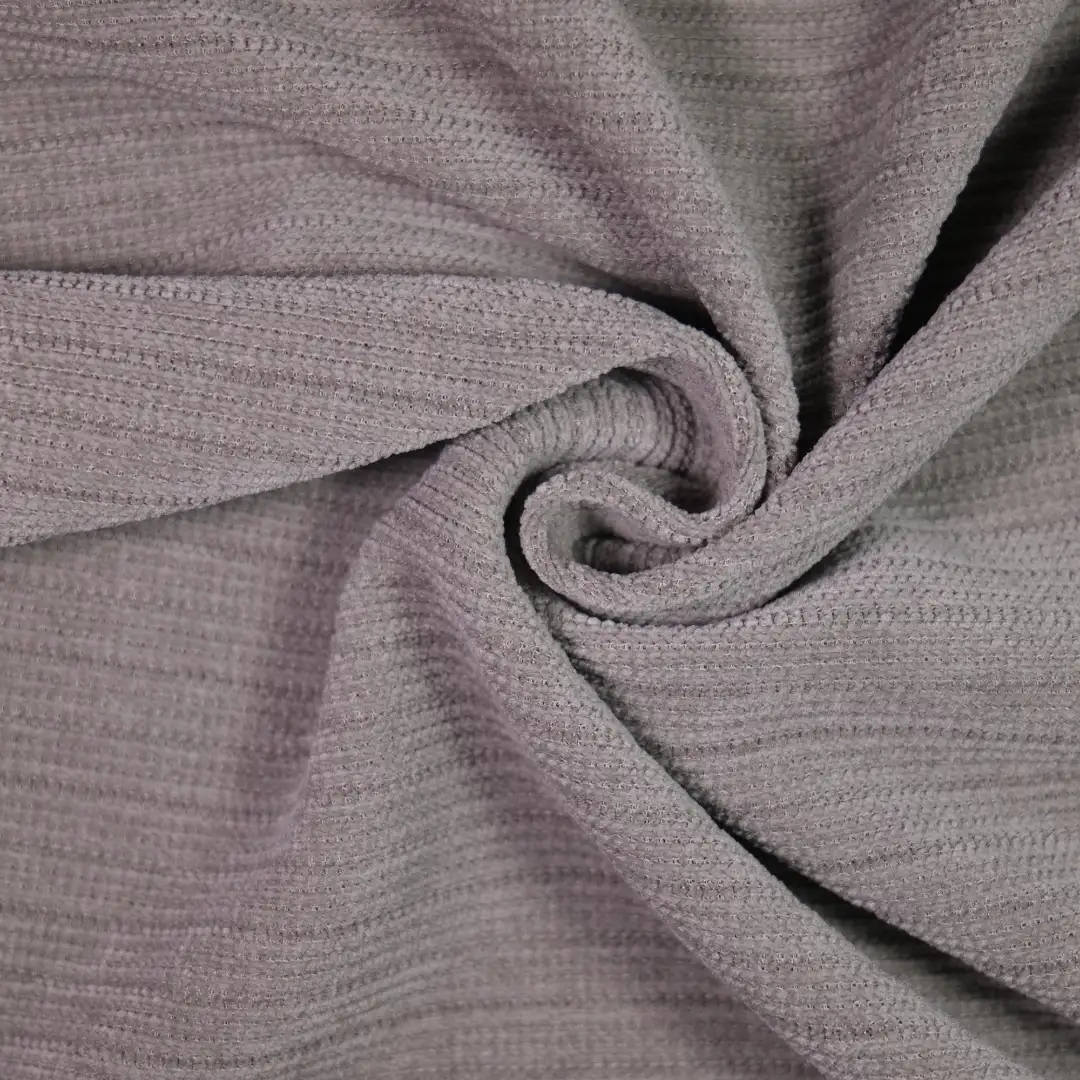 China Fabric for Pants,Hoodie  ,Knitted Trousers ,Over Shirt knitted Corduroy Knit Fabric Polyester Spandex Gray color buy from China wholesaler bulk order at wholesale price free worldwide shipping Alibaba