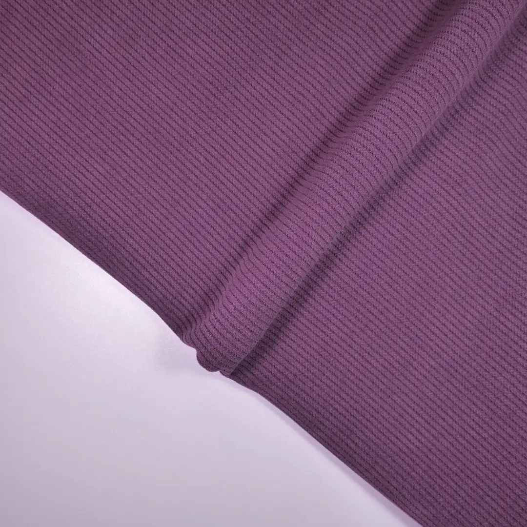 China Fabric for Jackets,Skirt,Full-Zipper Cardigan ,Knitted Jacket ,Hoodie  ,Knitted Trousers  knitted Corduroy Knit Fabric Polyester Spandex Purple color buy from China wholesaler bulk order at wholesale price free worldwide shipping Alibaba
