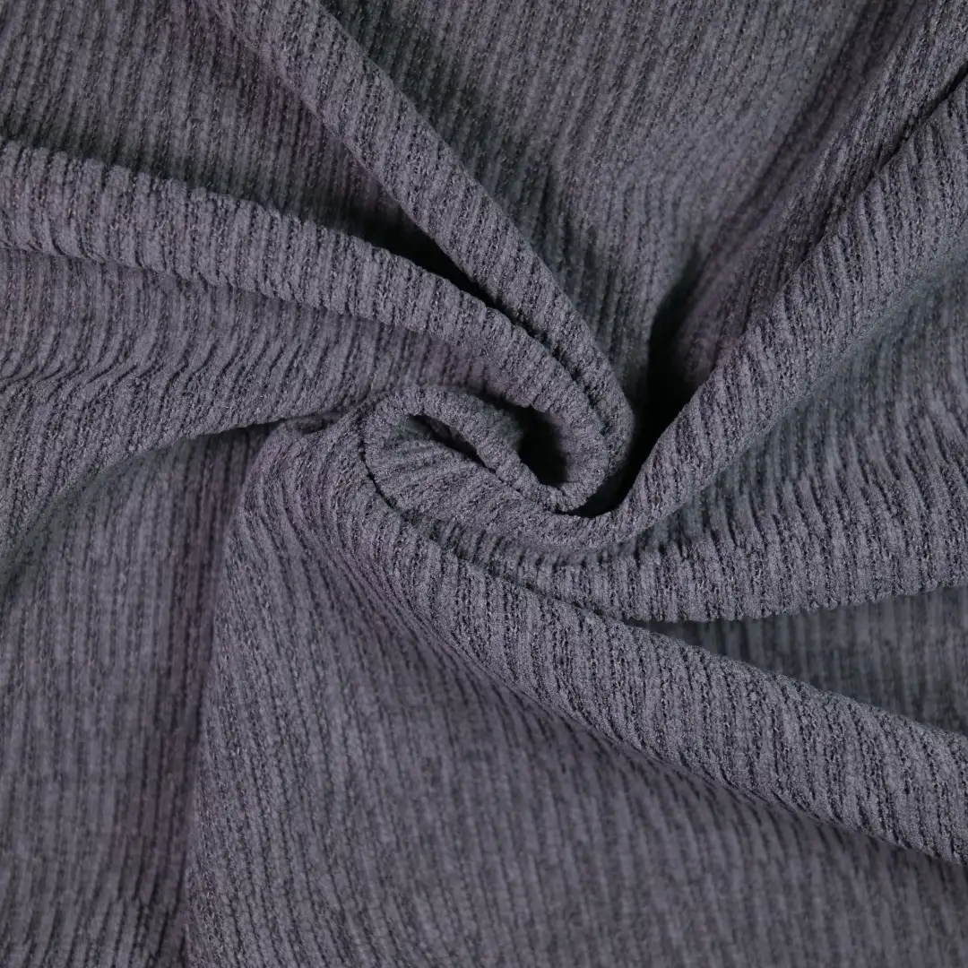 China Fabric for Pants,Suit,Half-Zipper Cardigan ,Hoodie   knitted Corduroy Knit Fabric Polyester Spandex Gray color buy from China wholesaler bulk order at wholesale price free worldwide shipping Alibaba