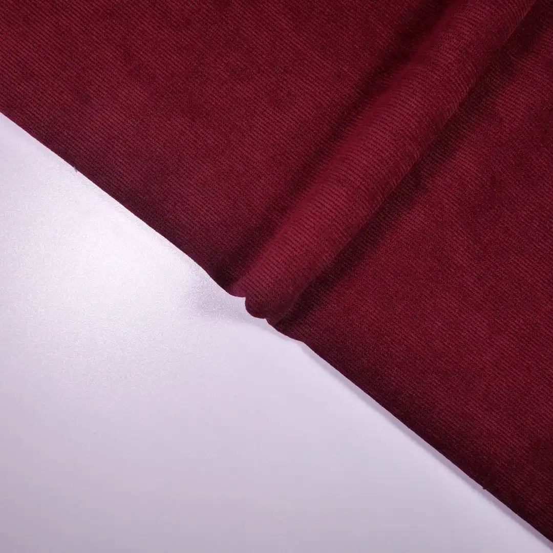 China Fabric for Pants,Jackets,Blazer,Hoodie knitted Corduroy Knit Fabric Polyester Spandex wine color buy from China wholesaler bulk order at wholesale price free worldwide shipping Alibaba