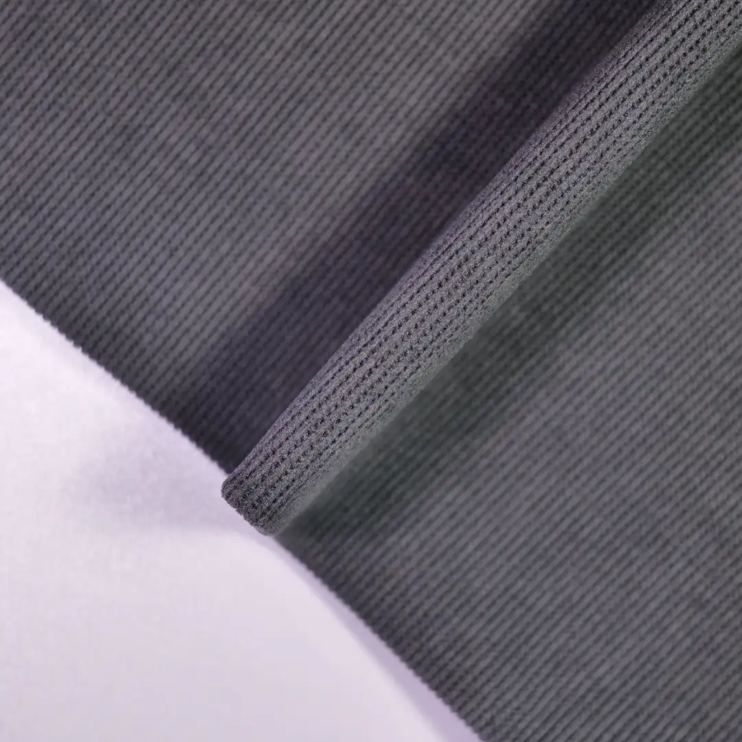 China Fabric for Pants,Blazer,Knitted Trousers ,Over Shirt knitted Corduroy Knit Fabric Polyester Spandex Gray color buy from China wholesaler bulk order at wholesale price free worldwide shipping Alibaba