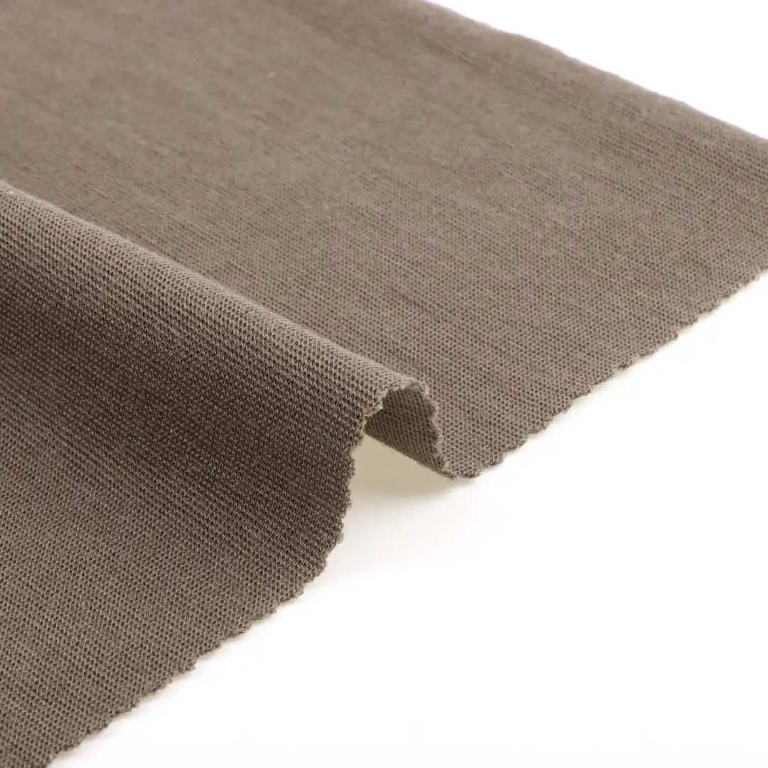 China Fabric for Polo Shirt,Crop Top,Hoodie,T-shirt  Rib Knit Fabric Wool Acrylic Spandex Brown color buy from China wholesaler bulk order at wholesale price free worldwide shipping Alibaba