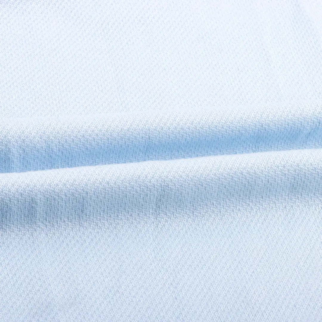 China Fabric for T-Shirt,Polo Shirt,Crop Top Interlock Knit Fabric Polyester Viscose Spandex Wool Blue color buy from China wholesaler bulk order at wholesale price free worldwide shipping Alibaba