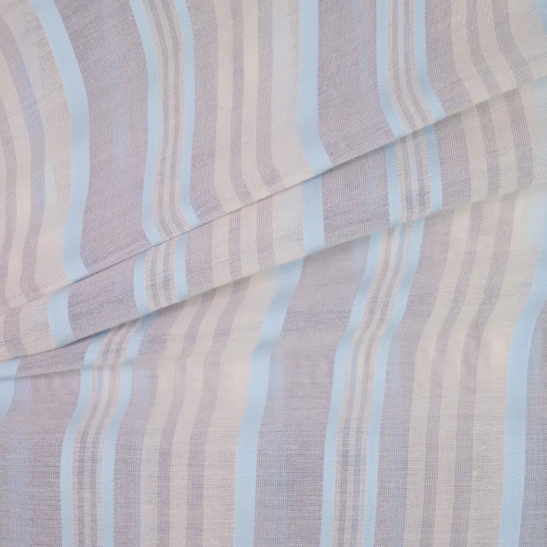 China Fabric for Shirt,Pants,Skirt,Shirt Long Sleeve Button  Yarn Dyed Stripe Woven Blended Fabric Cotton Silk Blue color buy from China wholesaler bulk order at wholesale price free worldwide shipping Alibaba