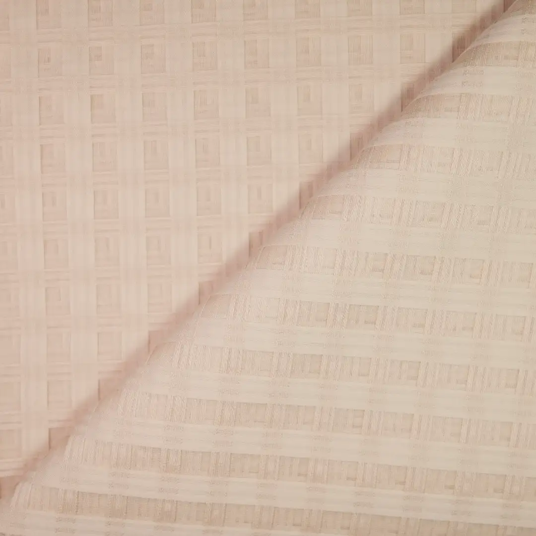 China Fabric for Shirt,Blouse,Crop Top Yarn Dyed Check Woven Blended Fabric Cotton Silk Beige color buy from China wholesaler bulk order at wholesale price free worldwide shipping Alibaba