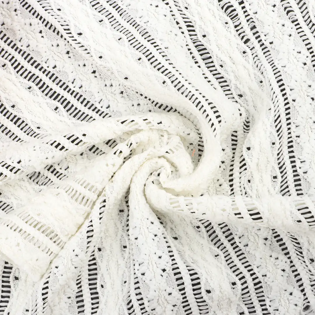 China Fabric for Blouse,Crop Top,Lingerie,Crop Top Pullover (Sweater) Tricot Knit Fabric Polyester Elastane WHITE color buy from China wholesaler bulk order at wholesale price free worldwide shipping Alibaba