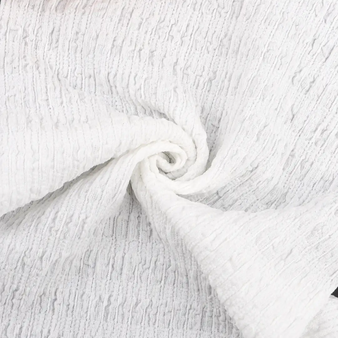 China Fabric for Shirt,Pants,Crop Top Pullover (Sweater) Tricot Knit Fabric Polyester Recycled Polyester Elastane white color buy from China wholesaler bulk order at wholesale price free worldwide shipping Alibaba