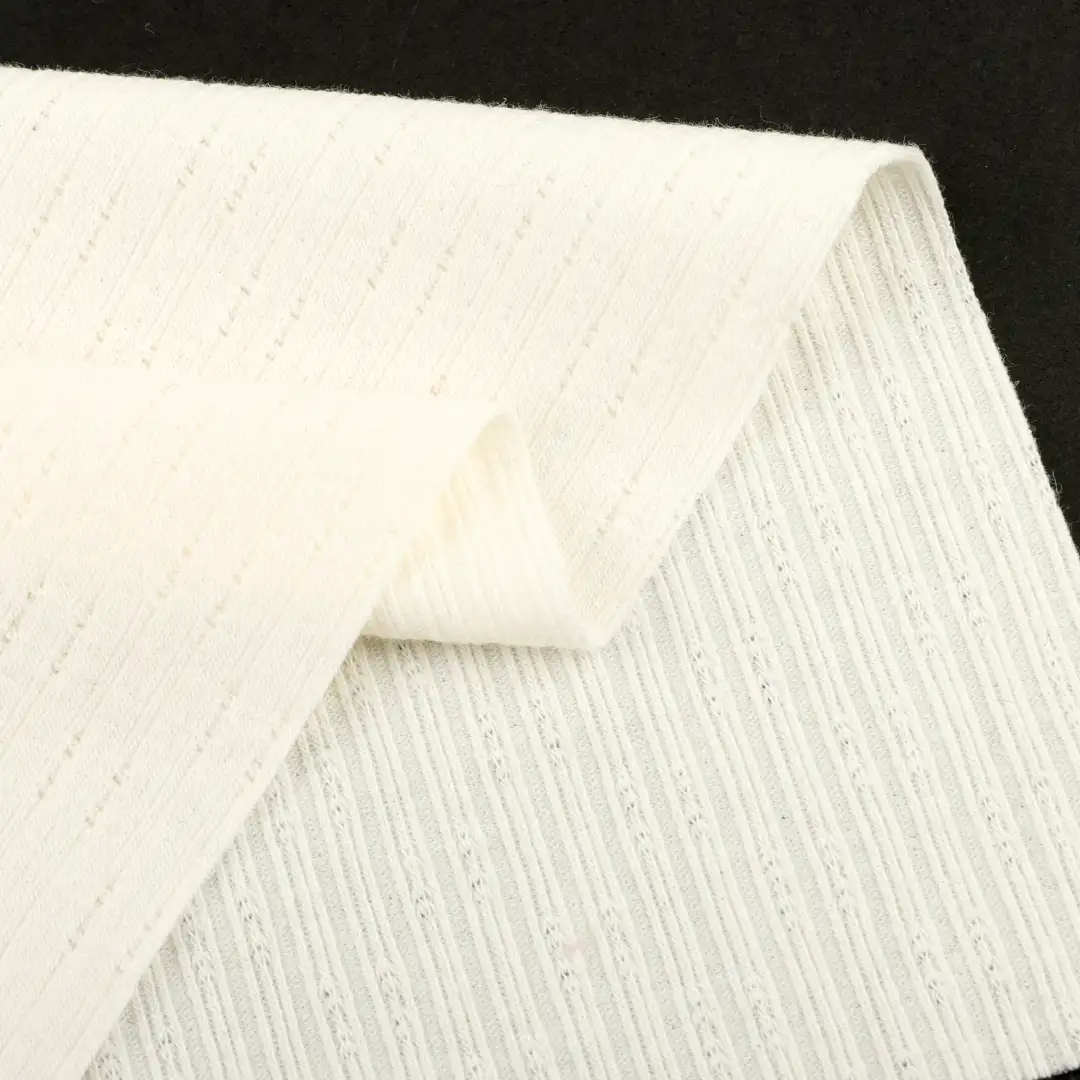 China Fabric for T-Shirt,Skirt,Crop Top Pullover (Sweater) Jacquard Knit Fabric Polyester Cotton Spandex white color buy from China wholesaler bulk order at wholesale price free worldwide shipping Alibaba