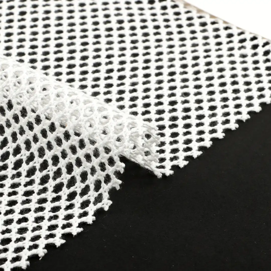 China Fabric for Skirt,Crop Top Pullover (Sweater),Dresses (Pullover) (Sweater) Mesh Knit Fabric Polyester white color buy from China wholesaler bulk order at wholesale price free worldwide shipping Alibaba