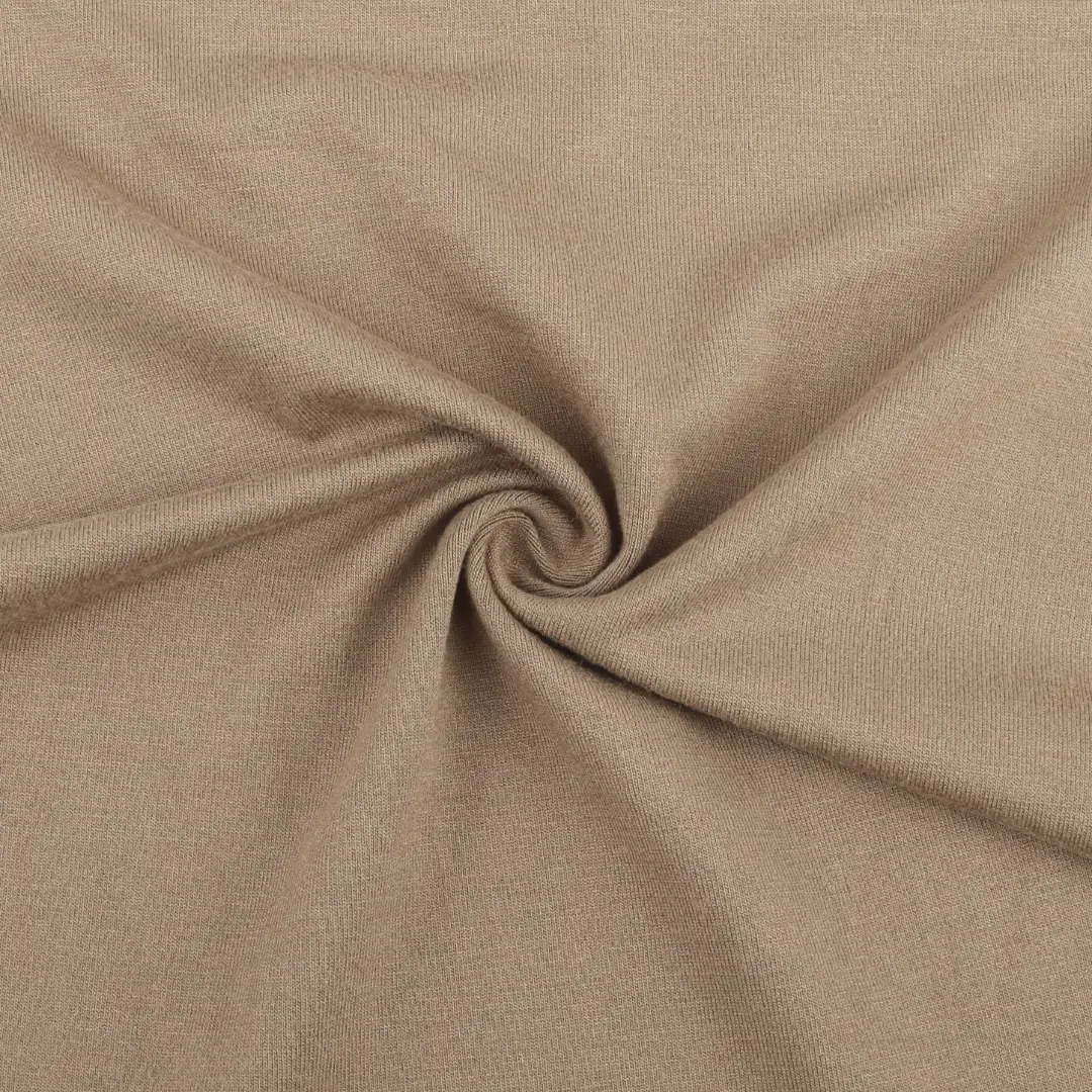 China Fabric for T-Shirt,Skirt,Ladies Vest (Sweater),Half-Zipper Cardigan (Sweater),Polo T-shirt (Sweater) Single Jersey Knit Fabric Rayon Spandex Brown color buy from China wholesaler bulk order at wholesale price free worldwide shipping Alibaba