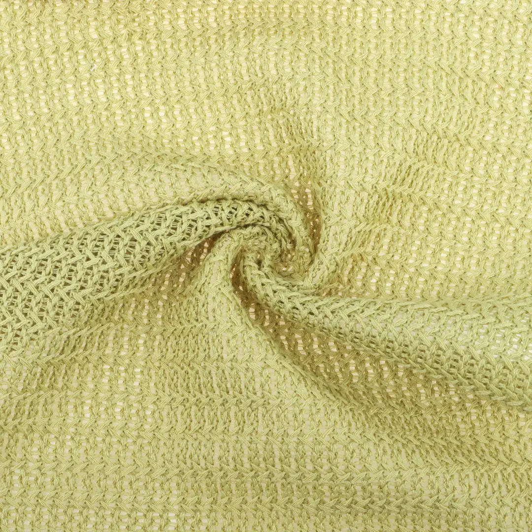 China Fabric for Skirt,Ruched Cuffs Big Collar Top Mesh Knit Fabric Recycled Polyester green color buy from China wholesaler bulk order at wholesale price free worldwide shipping Alibaba