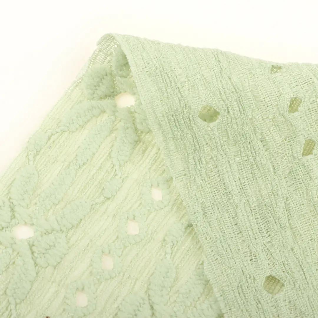China Fabric for Skirt,Shirt Long Sleeve Zipper (Sweater),Crop Top Pullover (Sweater),Dresses (Pullover) (Sweater) Jacquard Knit Fabric Polyester Spandex green color buy from China wholesaler bulk order at wholesale price free worldwide shipping Alibaba