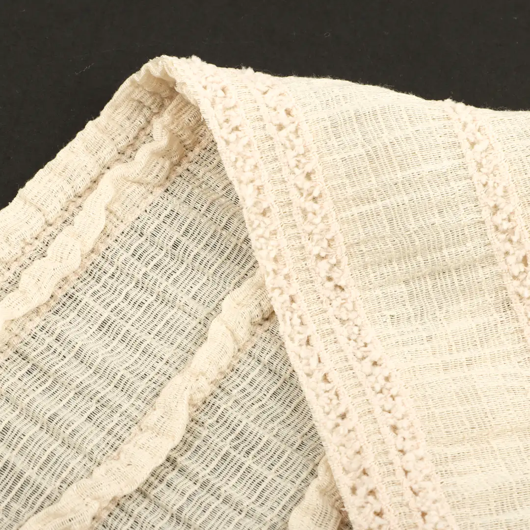 China Fabric for Skirt,Ladies Vest (Sweater),Shirt Long Sleeve Button (Sweater),Skirt (Sweater) Jacquard Knit Fabric Recycled Polyester Beige color buy from China wholesaler bulk order at wholesale price free worldwide shipping Alibaba