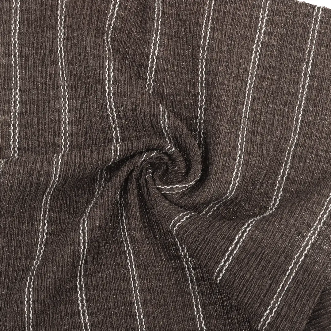 China Fabric for Skirt,Polo T-shirt (Sweater),Dresses (Cardigan Button) (Sweater),Skirt (Sweater) Jacquard Knit Fabric Recycled Polyester Polyester Rayon Spandex stripe color buy from China wholesaler bulk order at wholesale price free worldwide shipping Alibaba