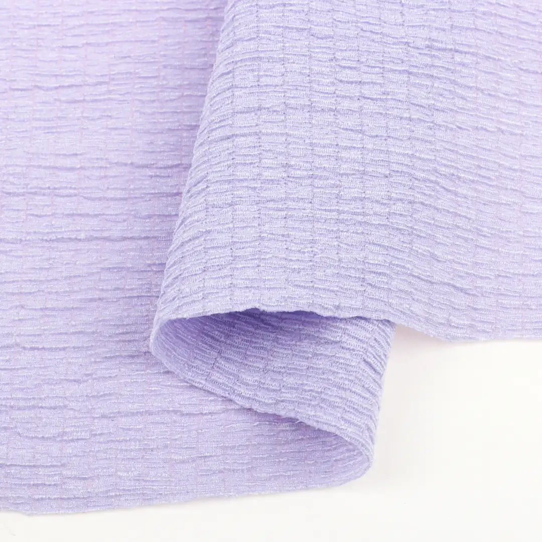 China Fabric for Skirt,Open Cardigan (Sweater),Dresses (Cardigan Open) (Sweater),Dresses (Pullover) (Sweater) Crepe Knit Fabric Polyester Spandex Purple color buy from China wholesaler bulk order at wholesale price free worldwide shipping Alibaba