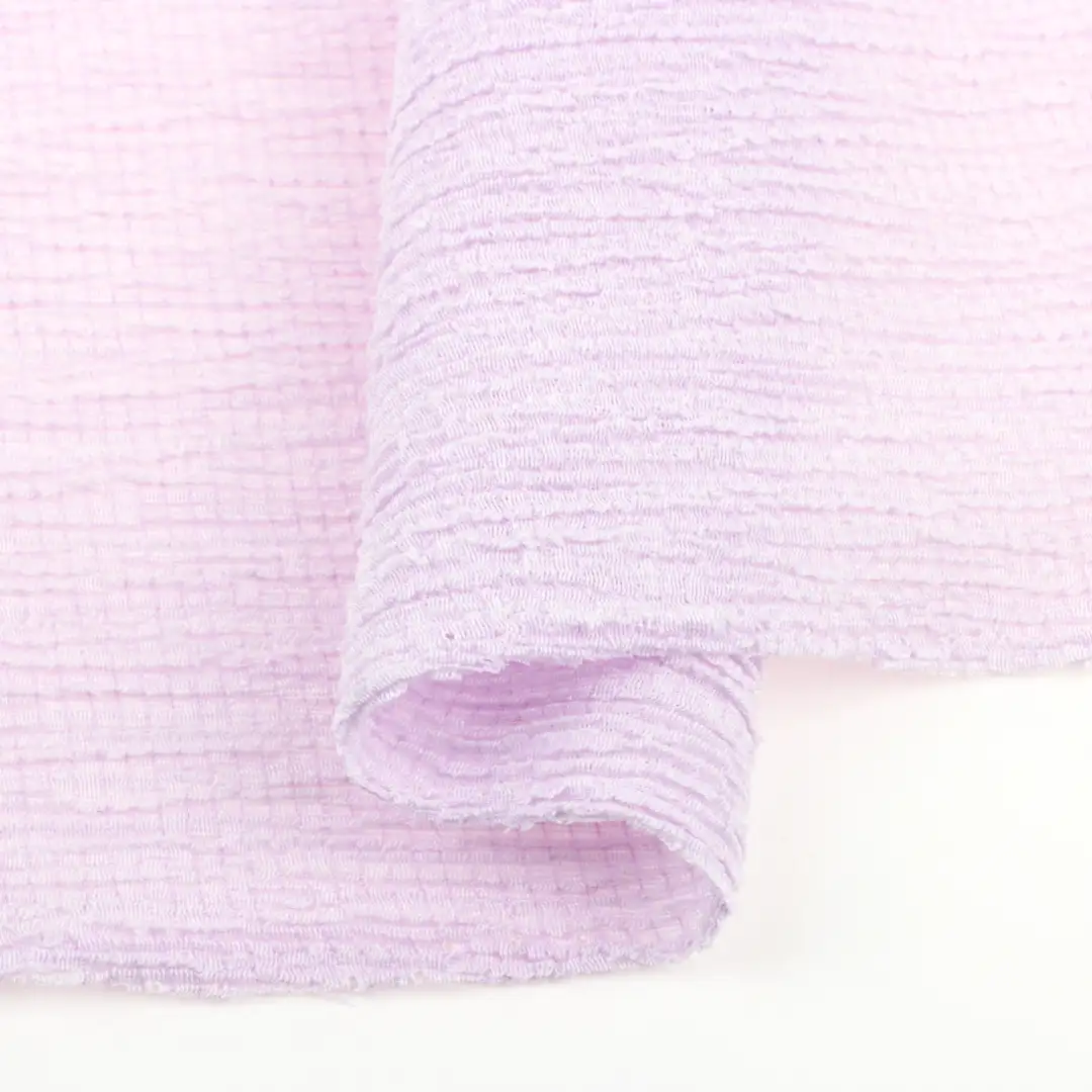 China Fabric for Skirt,Shirt Long Sleeve Button (Sweater),Dresses (Cardigan Open) (Sweater),Skirt (Sweater) Jacquard Knit Fabric Polyester Rayon Spandex Purple color buy from China wholesaler bulk order at wholesale price free worldwide shipping Alibaba