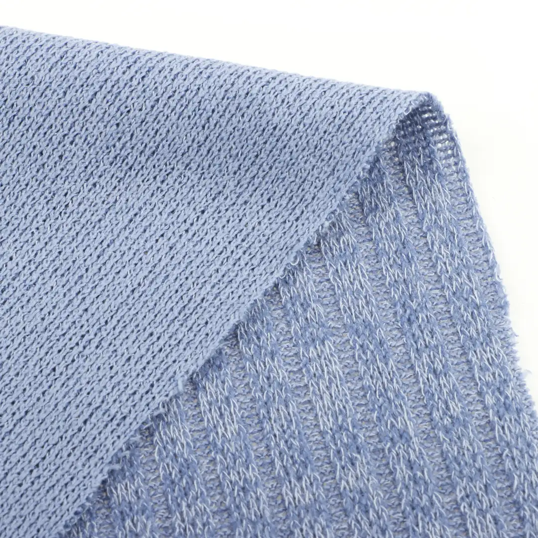 China Fabric for Skirt,Open Cardigan (Sweater),Dresses (Cardigan Open) (Sweater),Skirt (Sweater),Long Sleeve Base Layer Top Jacquard Knit Fabric Polyester Rayon Spandex blue color buy from China wholesaler bulk order at wholesale price free worldwide shipping Alibaba