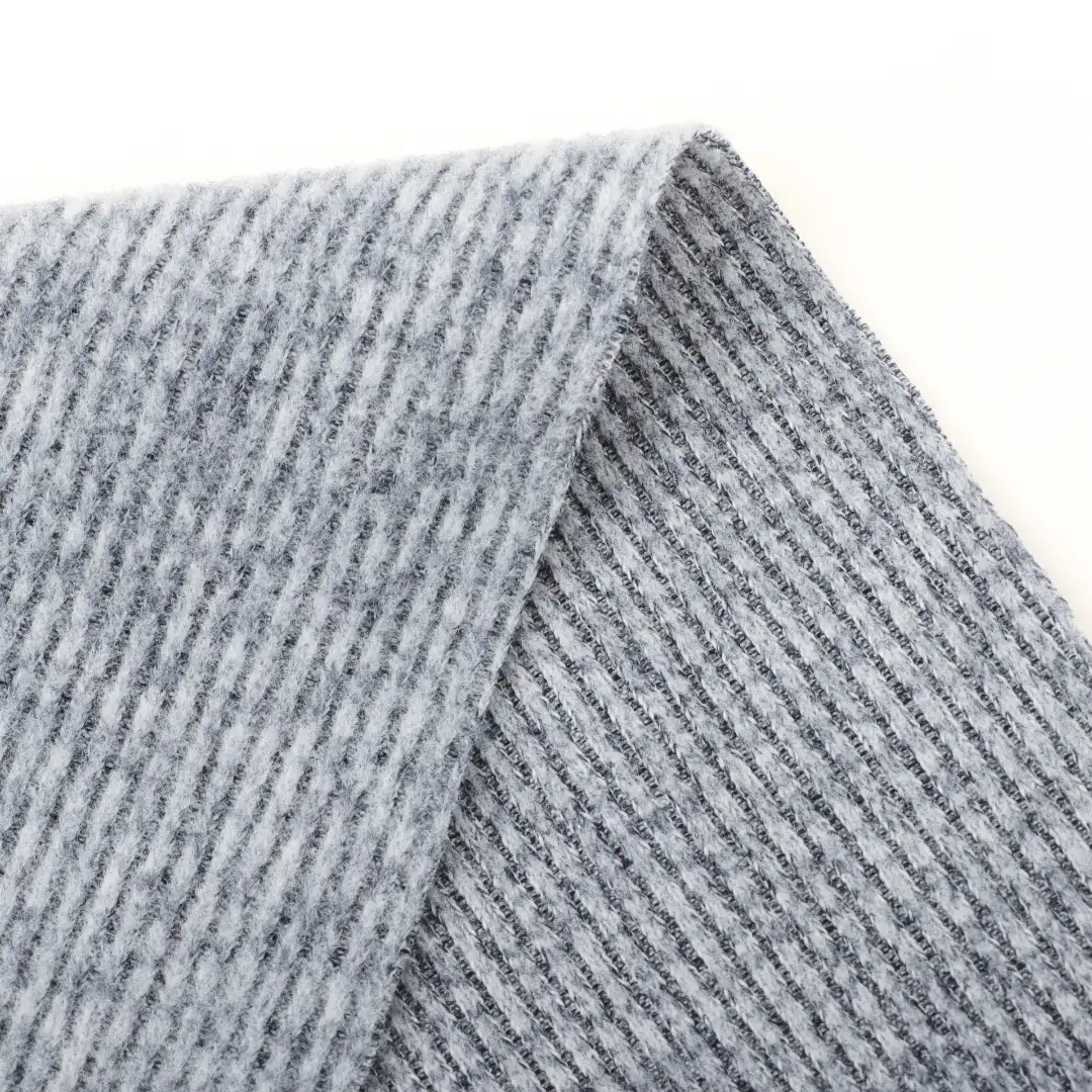 China Fabric for T-Shirt Double-side fleece Knit Fabric Polyester Spandex Grey color buy from China wholesaler bulk order at wholesale price free worldwide shipping Alibaba