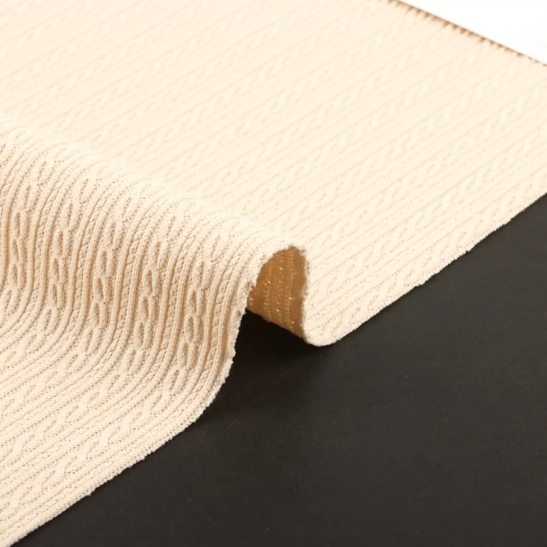 China Fabric for T-Shirt,Men’s Vest (Sweater),Full-Zipper Cardigan (Sweater) Jacquard Knit Fabric Polyester Spandex khaki color buy from China wholesaler bulk order at wholesale price free worldwide shipping Alibaba