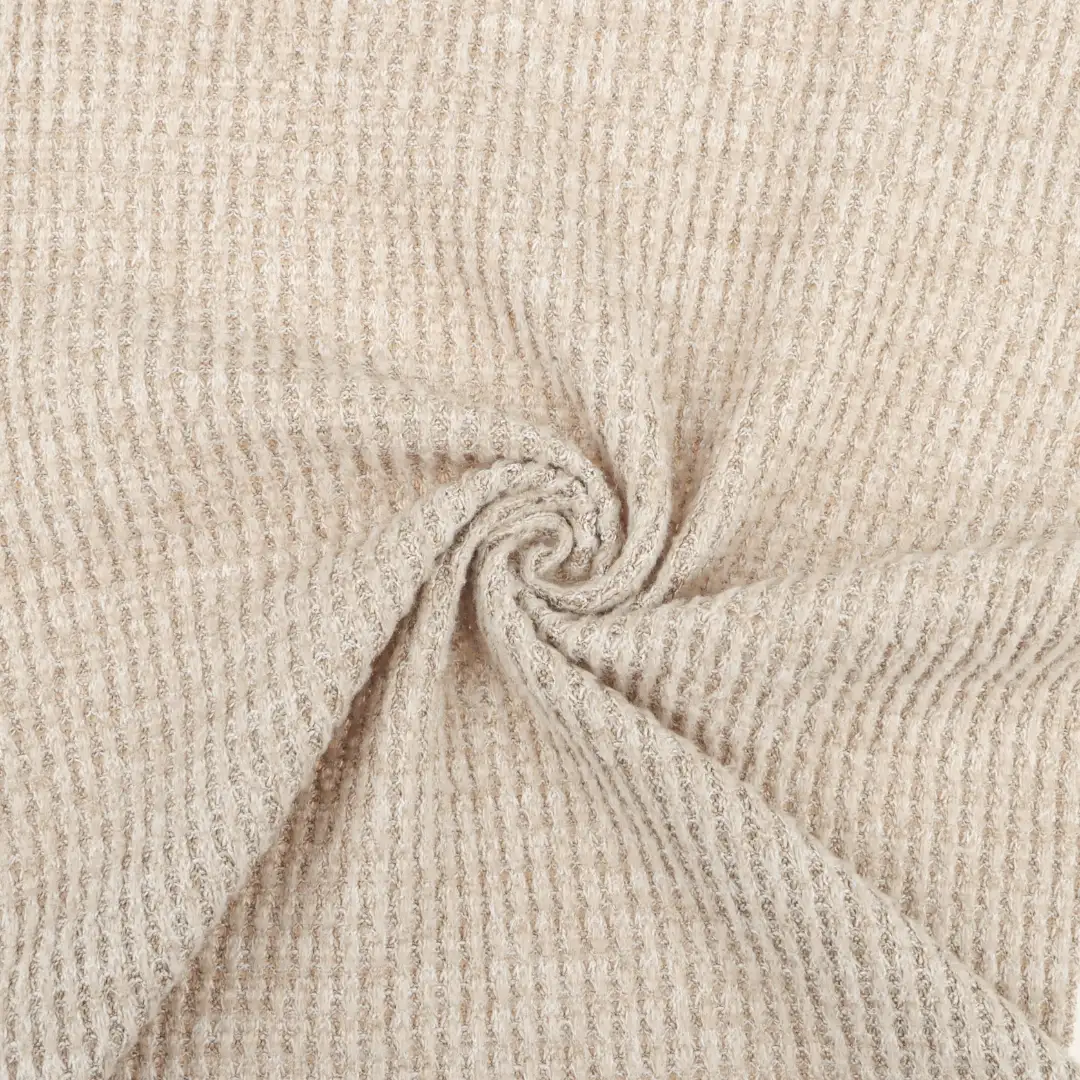 China Fabric for T-Shirt,Crop Top Pullover (Sweater),Dresses (Pullover) (Sweater) Waffle Knit Fabric Polyester Spandex Khaki color buy from China wholesaler bulk order at wholesale price free worldwide shipping Alibaba