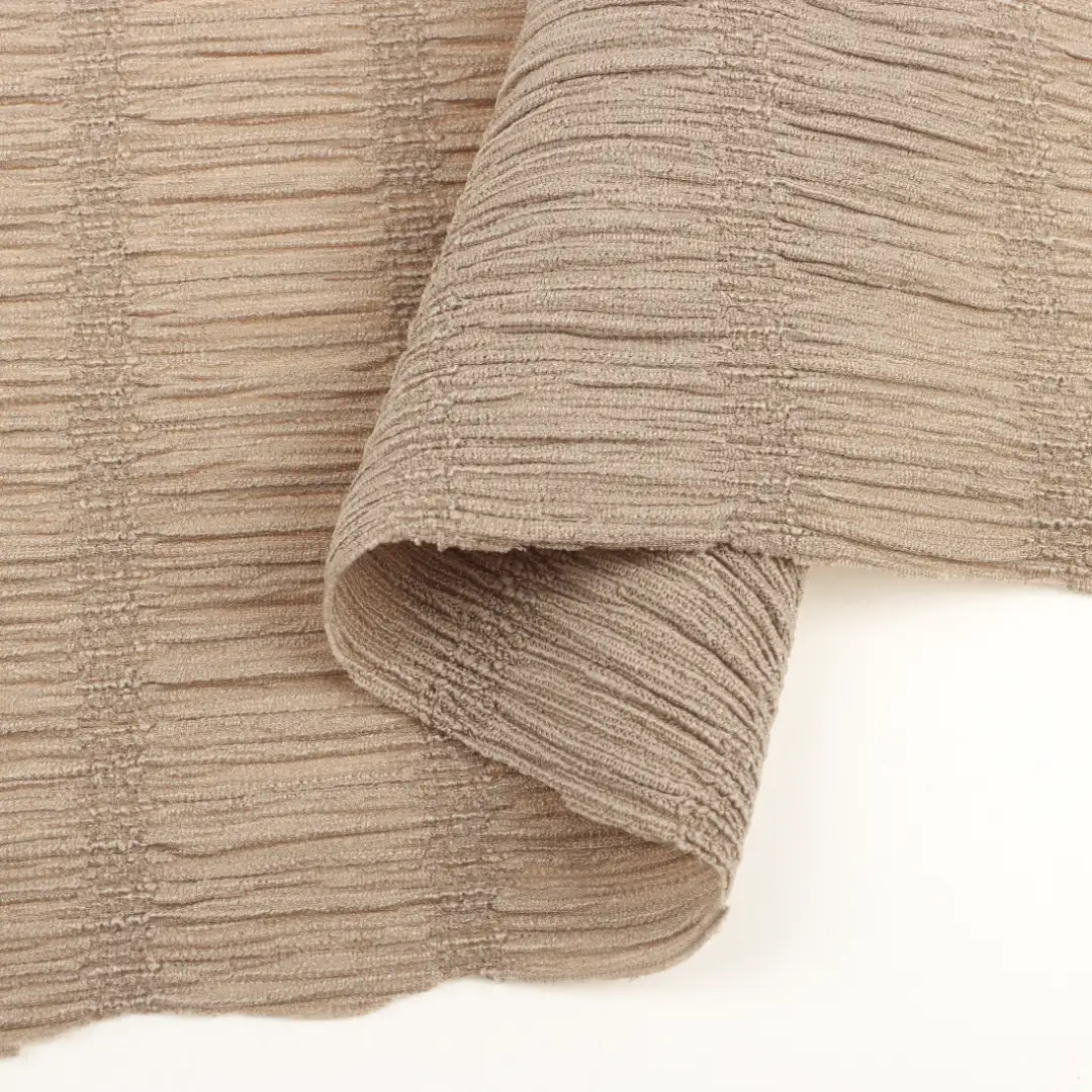 China Fabric for T-Shirt Jacquard Knit Fabric Polyester Spandex Brown color buy from China wholesaler bulk order at wholesale price free worldwide shipping Alibaba