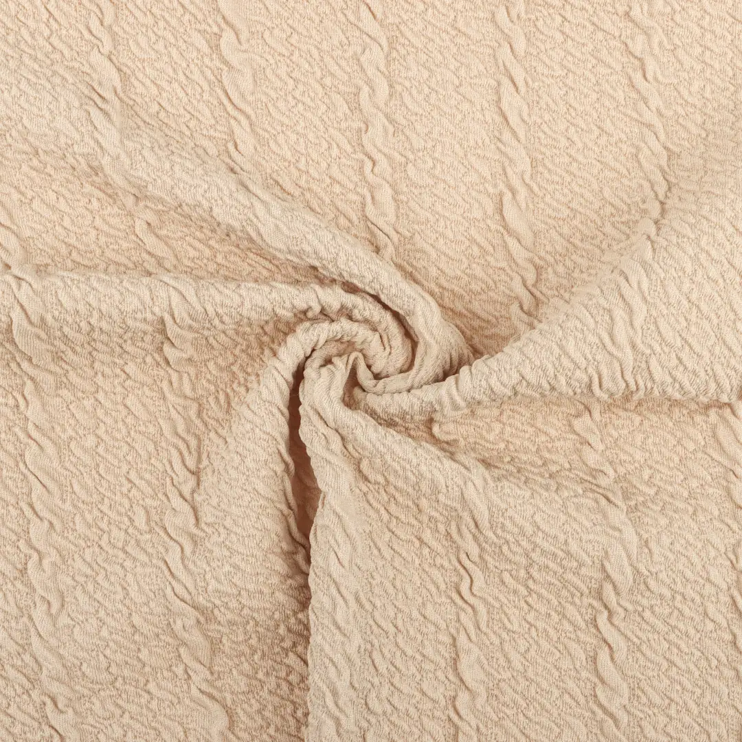 China Fabric for T-Shirt,Men’s Vest (Sweater),Crop Top Pullover (Sweater),Hoodie  (Sweater) Jacquard Knit Fabric Polyester Spandex khaki color buy from China wholesaler bulk order at wholesale price free worldwide shipping Alibaba