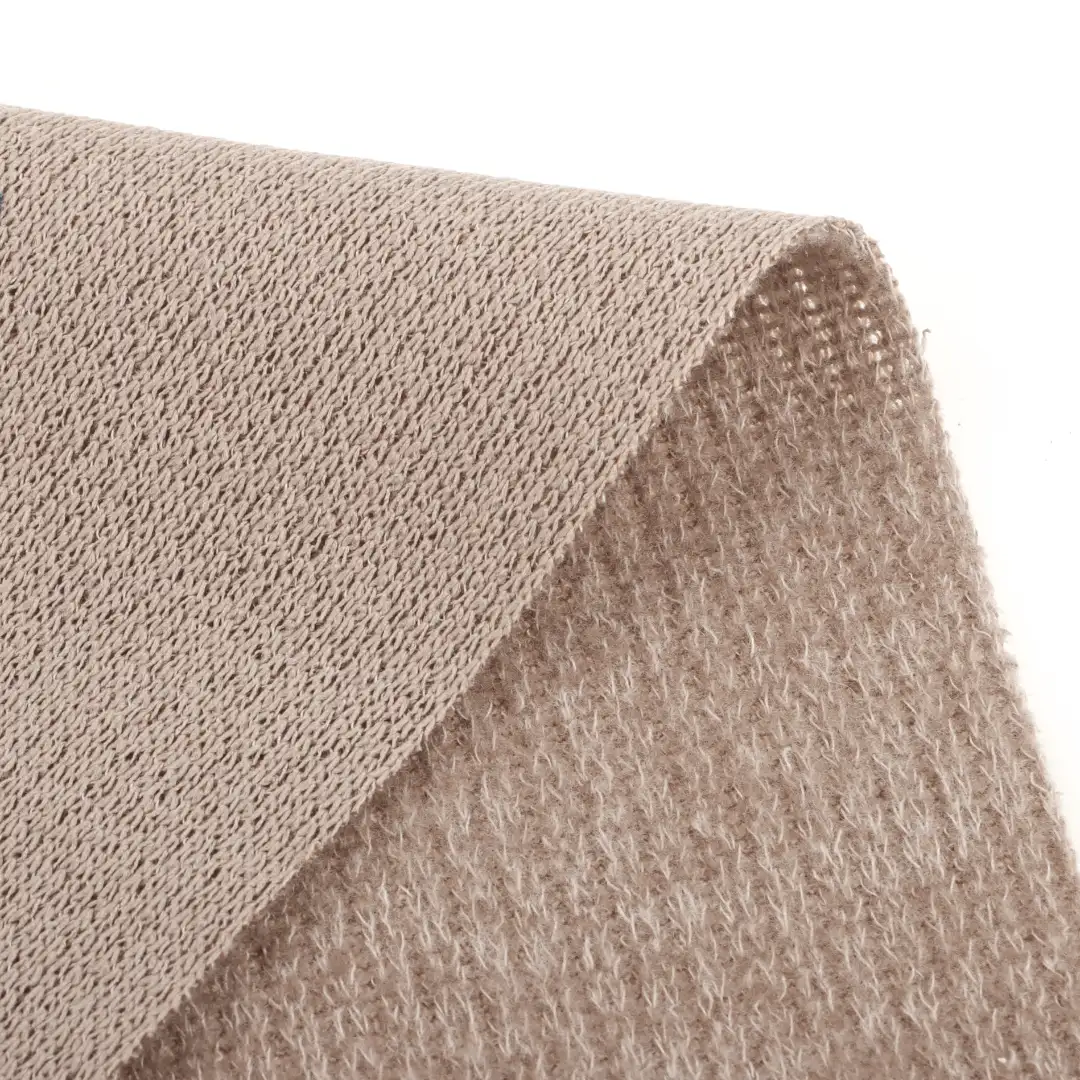 China Fabric for T-Shirt Hacci Knit Fabric Polyester Rayon Spandex Brown color buy from China wholesaler bulk order at wholesale price free worldwide shipping Alibaba