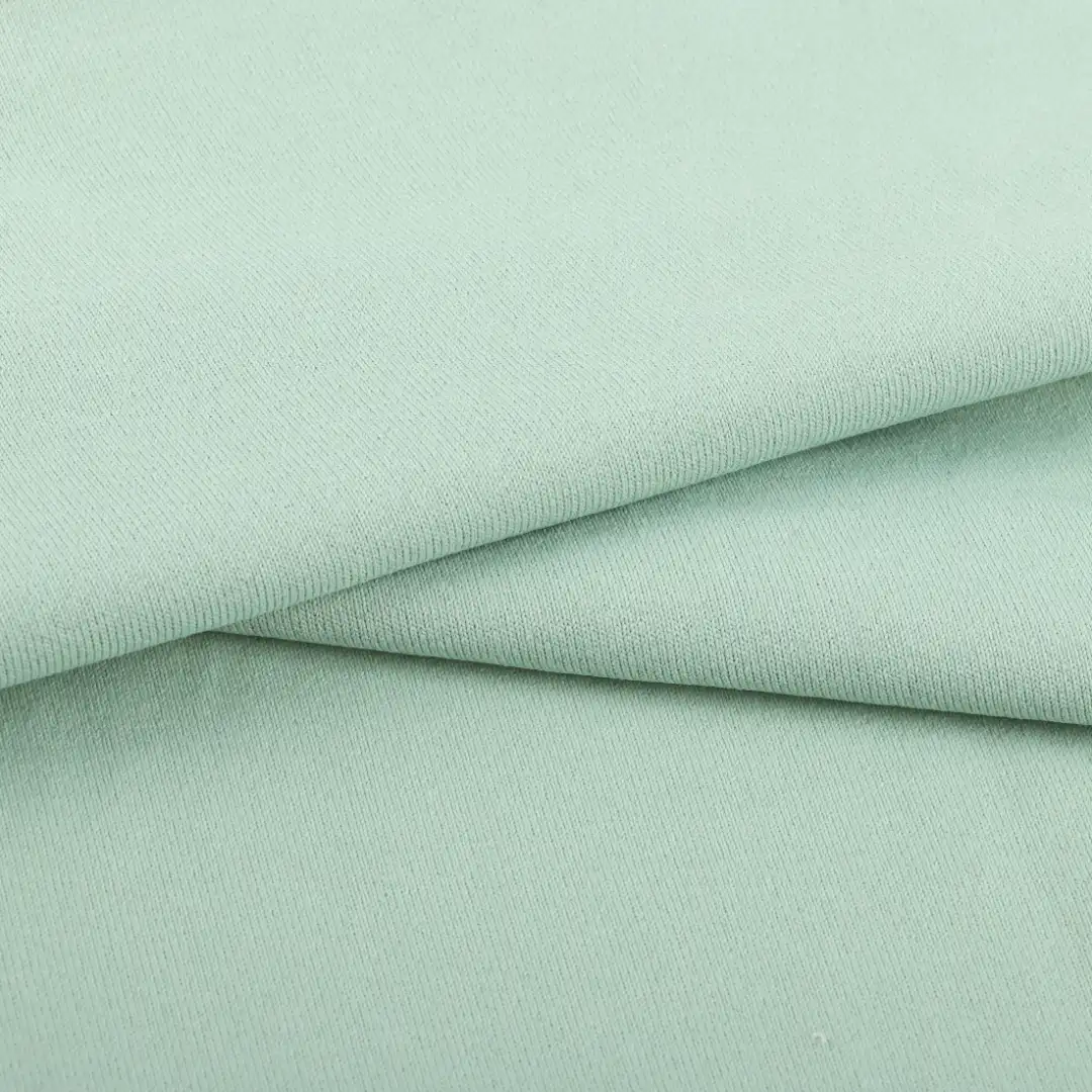 China Fabric for T-Shirt,Shirt Half Sleeve Button (Sweater),Crop Top Pullover (Sweater),Knitted Leggings (Sweater) Single Jersey Knit Fabric Polyester Spandex green color buy from China wholesaler bulk order at wholesale price free worldwide shipping Alibaba