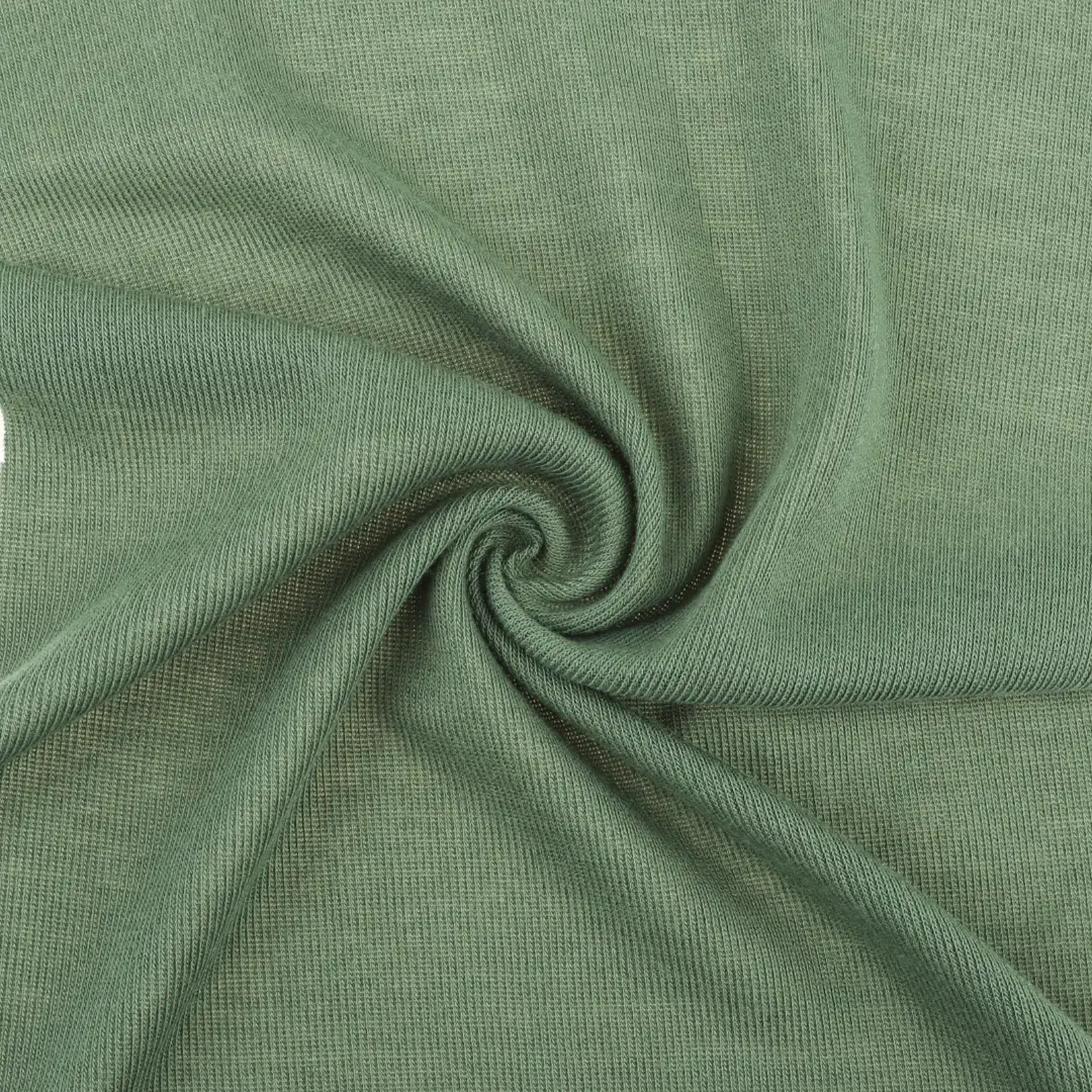 China Fabric for T-Shirt,Ladies Vest (Sweater),Open Cardigan (Sweater),Dresses (Cardigan Button) (Sweater) Rib Knit Fabric Polyester Rayon green color buy from China wholesaler bulk order at wholesale price free worldwide shipping Alibaba