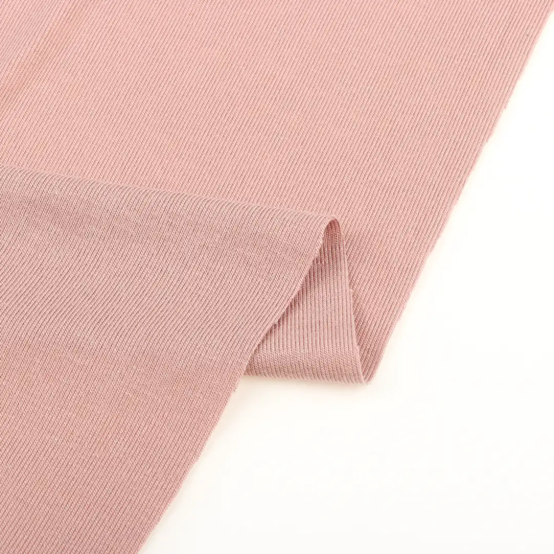China Fabric for T-Shirt,Half-Zipper Cardigan (Sweater),Crop Top Pullover (Sweater),Dresses (Cardigan Button) (Sweater) Rib Knit Fabric Rayon Spandex pink color buy from China wholesaler bulk order at wholesale price free worldwide shipping Alibaba