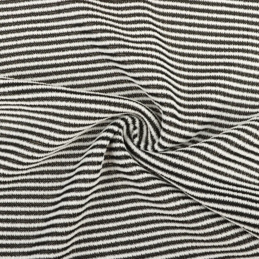 China Fabric for T-Shirt,Half-Zipper Cardigan (Sweater),Shirt Half Sleeve Zipper (Sweater),Crop Top Pullover (Sweater),Dresses (Pullover) (Sweater) Jacquard Knit Fabric Polyester Stripe color buy from China wholesaler bulk order at wholesale price free worldwide shipping Alibaba