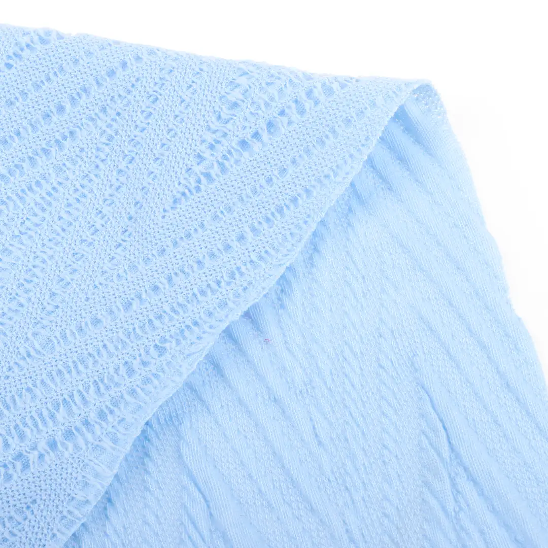 China Fabric for T-Shirt,Shirt Long Sleeve Zipper (Sweater),Crop Top Pullover (Sweater) Jacquard Knit Fabric Polyester Spandex blue color buy from China wholesaler bulk order at wholesale price free worldwide shipping Alibaba