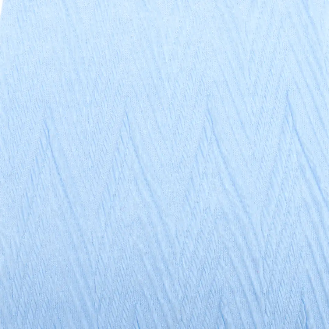 China Fabric for T-Shirt,Shirt Long Sleeve Zipper (Sweater),Crop Top Pullover (Sweater) Jacquard Knit Fabric Polyester Spandex blue color buy from China wholesaler bulk order at wholesale price free worldwide shipping Alibaba