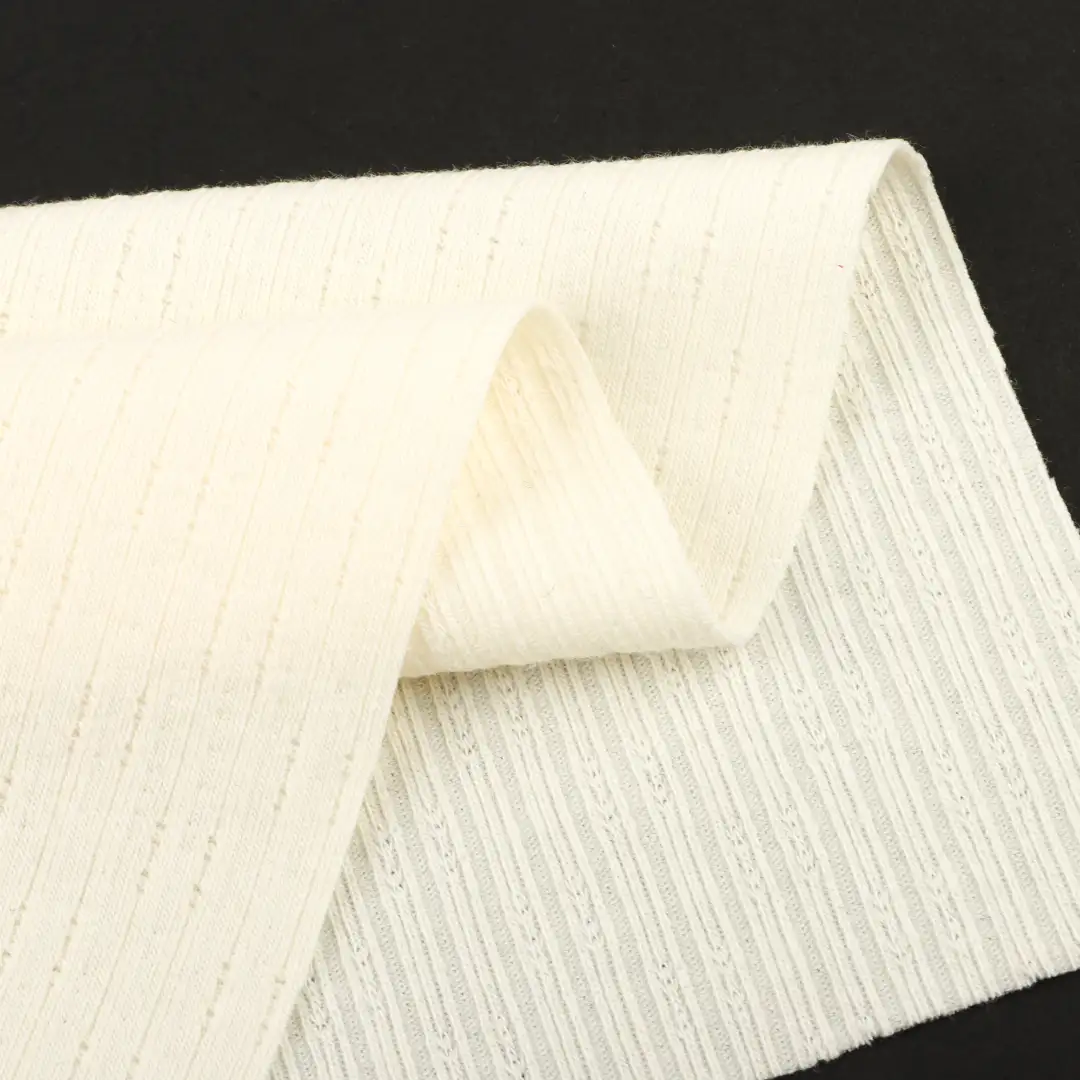 China Fabric for T-Shirt,Ladies Vest (Sweater),Open Cardigan (Sweater),Knitted Jacket (Sweater),Polo T-shirt (Sweater),Dresses (Pullover) (Sweater),Skirt (Sweater) Jacquard Knit Fabric Polyester Cotton Spandex cream color buy from China wholesaler bulk order at wholesale price free worldwide shipping Alibaba