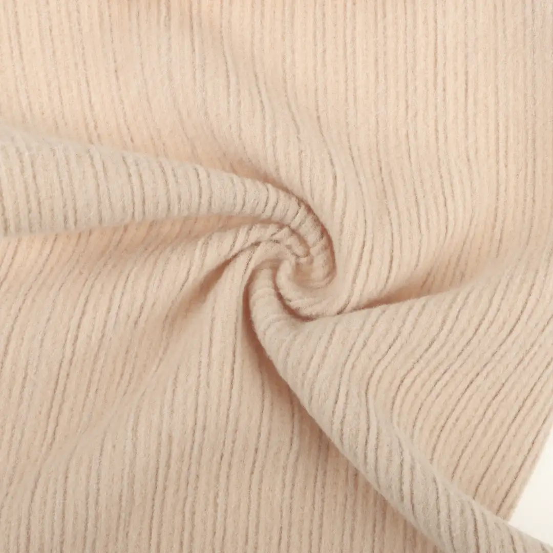 China Fabric for T-Shirt,Ladies Vest (Sweater),Hoodie  (Sweater),Dresses (Cardigan Open) (Sweater) Rib Knit Fabric Polyester Spandex Camel color buy from China wholesaler bulk order at wholesale price free worldwide shipping Alibaba