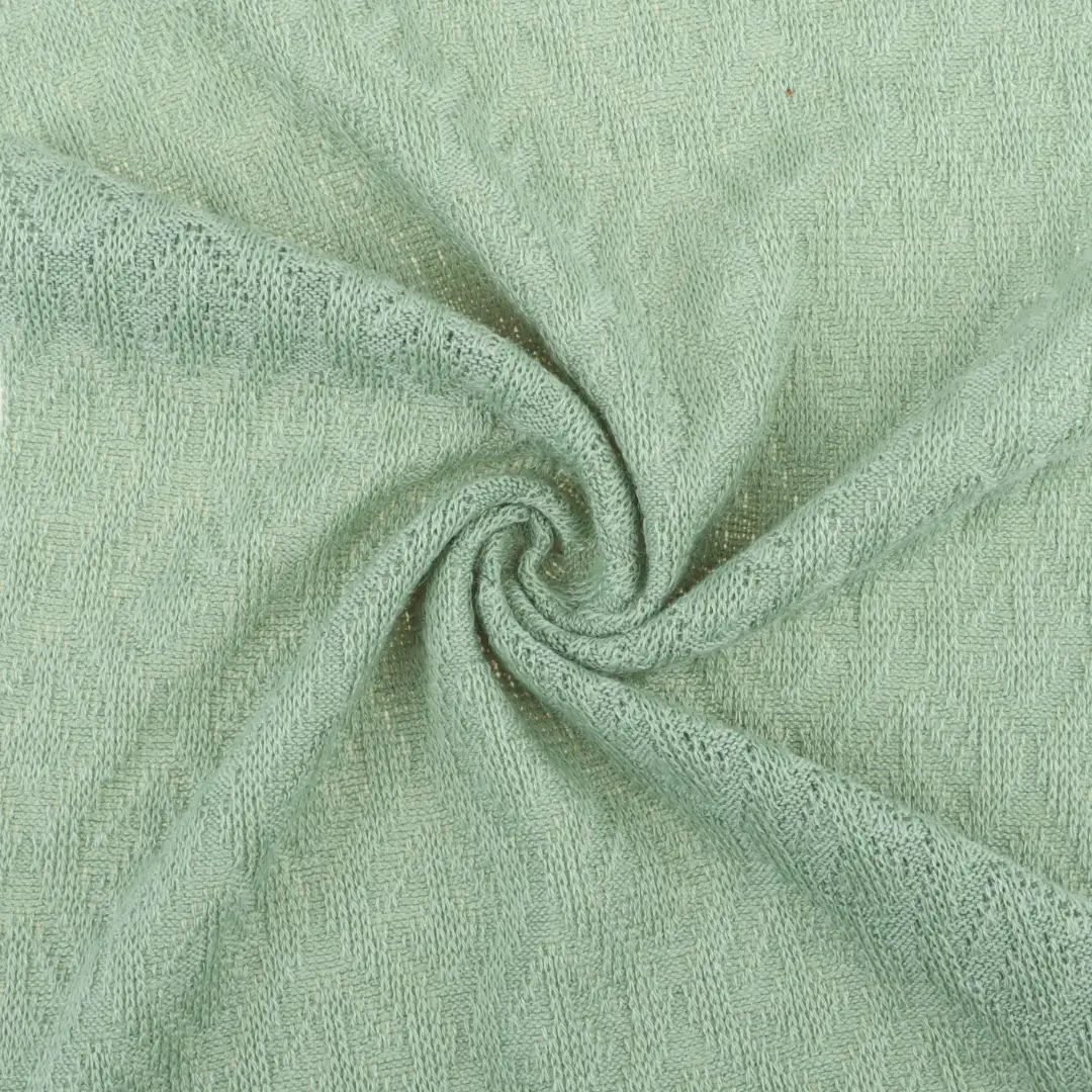 China Fabric for T-Shirt,Shirt Long Sleeve Button (Sweater),Crop Top Pullover (Sweater),Dresses (Pullover) (Sweater),Skirt (Sweater) Jacquard Knit Fabric Polyester Rayon Spandex green color buy from China wholesaler bulk order at wholesale price free worldwide shipping Alibaba