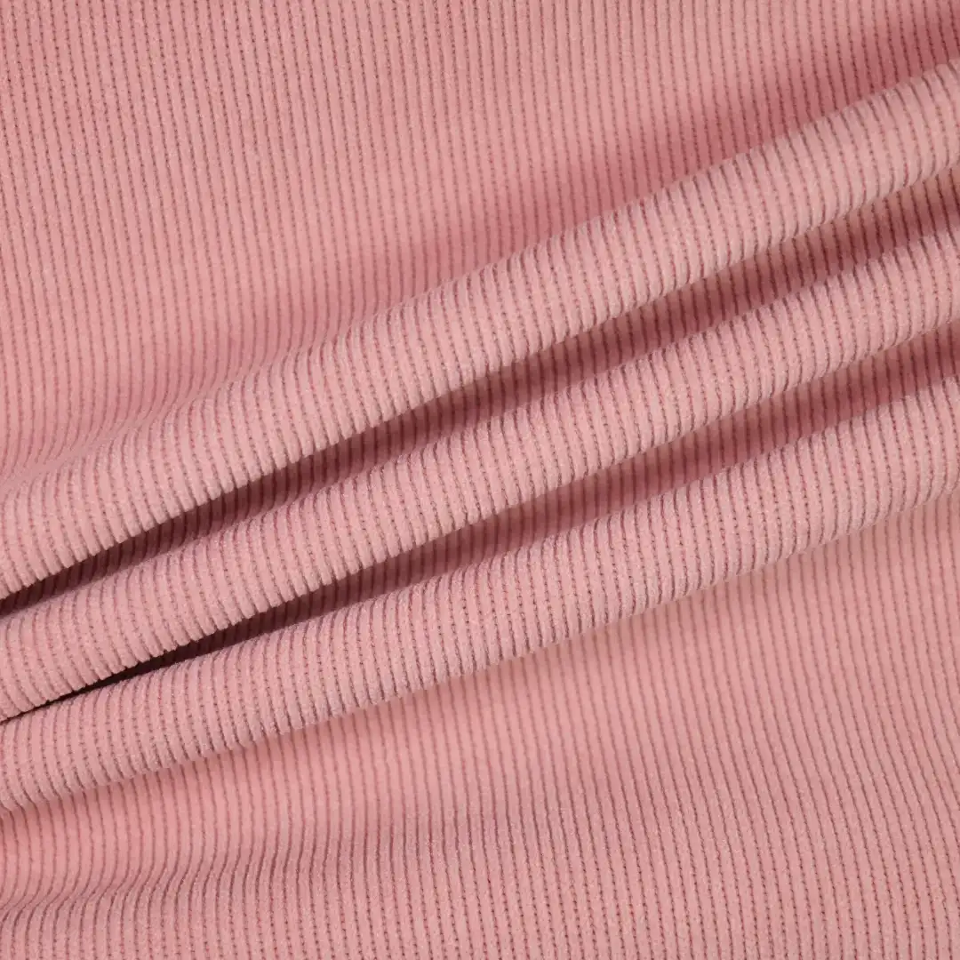 China Fabric for Pants,Jackets,Hoodie,Over Shirt knitted Corduroy Knit Fabric Polyester Spandex Pink color buy from China wholesaler bulk order at wholesale price free worldwide shipping Alibaba