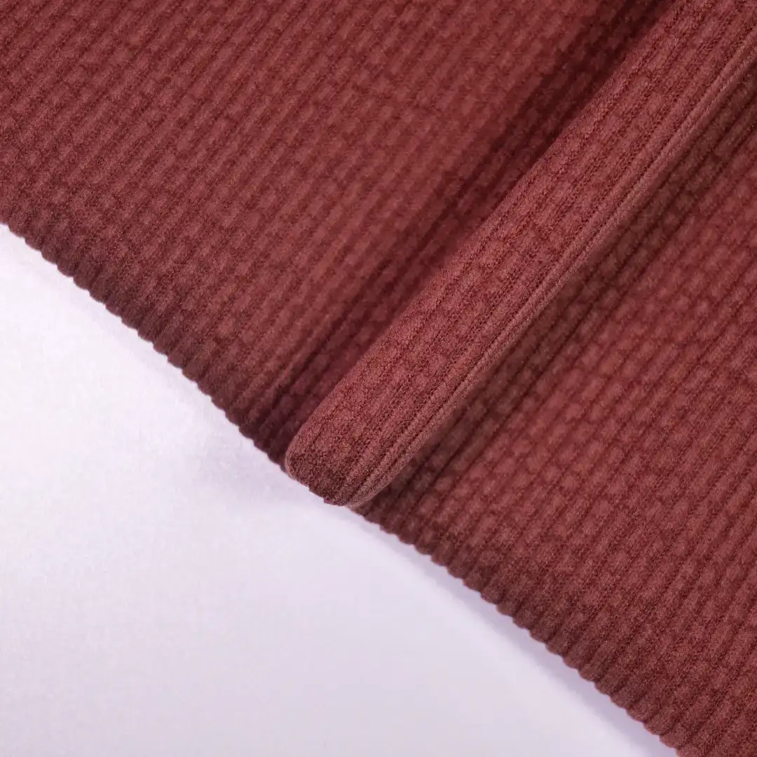 China Fabric for Jackets,Full-Zipper Cardigan ,Skirt ,Over Shirt knitted Corduroy Knit Fabric Polyester Spandex Brown color buy from China wholesaler bulk order at wholesale price free worldwide shipping Alibaba