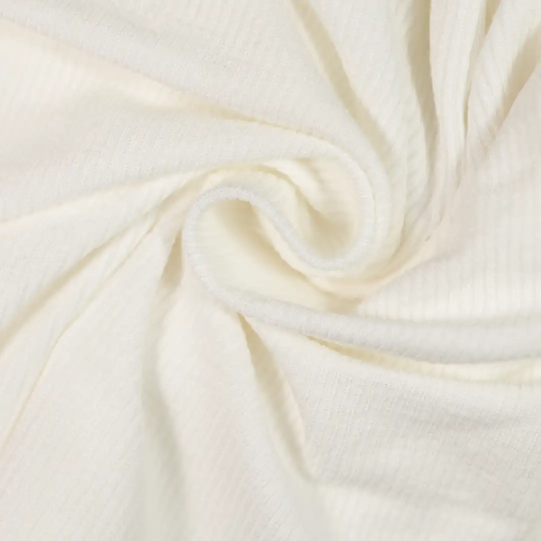China Fabric for Blouse,Skirt,Backless Beach Dress Rib Knit Fabric Rayon Spandex white color buy from China wholesaler bulk order at wholesale price free worldwide shipping Alibaba