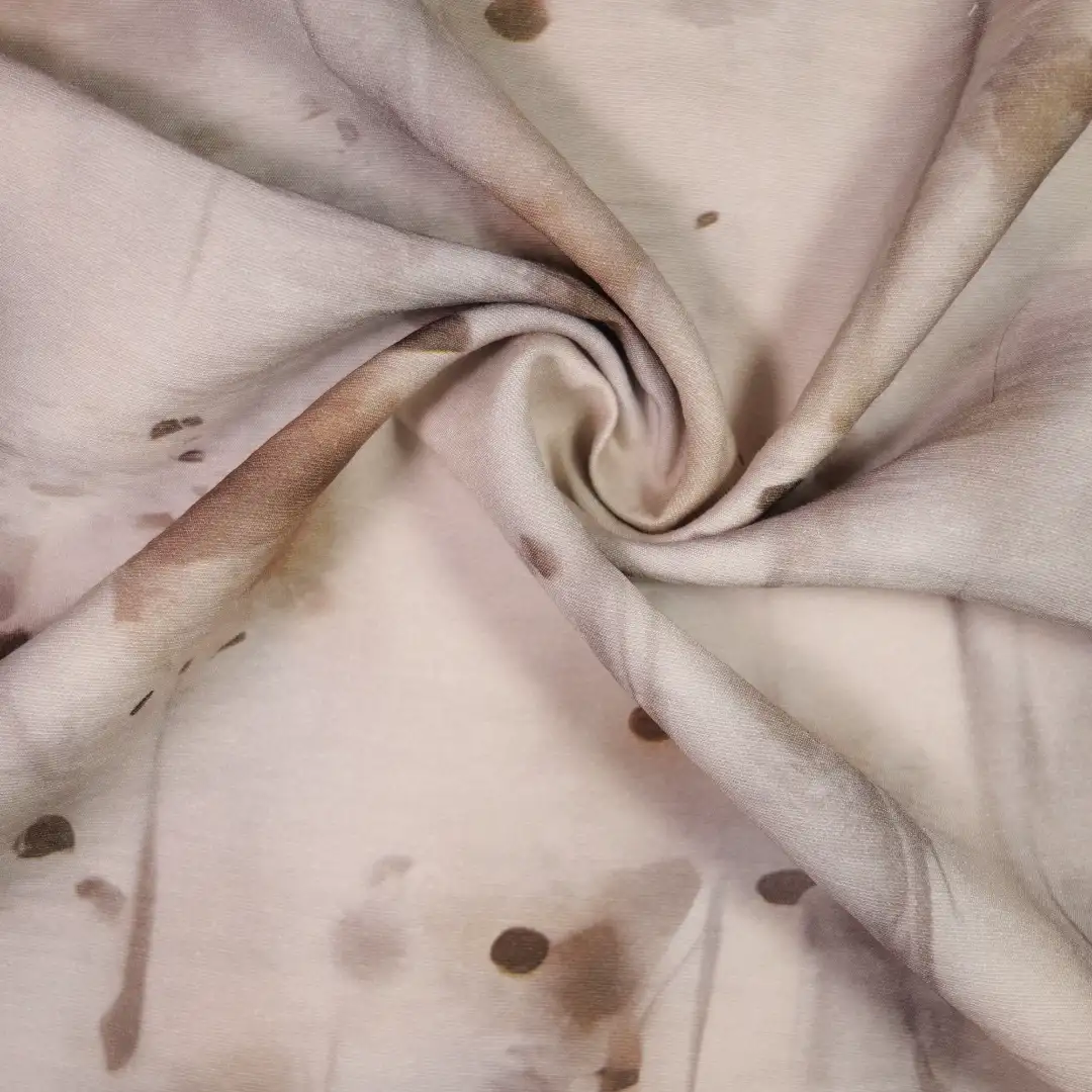 China Fabric for Shirt,Blouse,Crop Top Chiffon Woven Blended Fabric Rayon Nylon Beige color buy from China wholesaler bulk order at wholesale price free worldwide shipping Alibaba