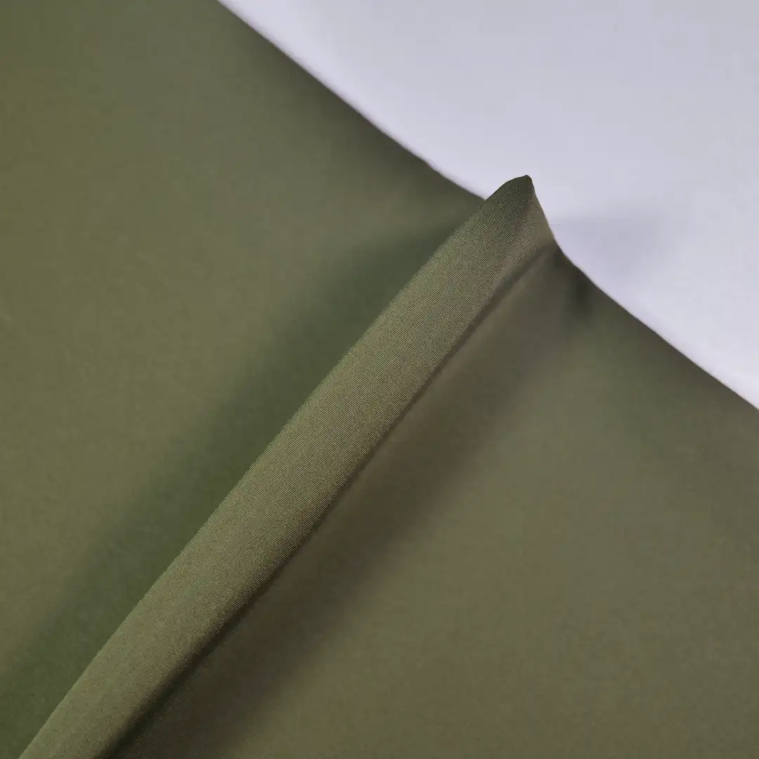 China Fabric for Pants,Trench Coat,Tank Midi Dress Polyester Imitation Memory Fabric Synthetic Woven Fabric Polyester army green color buy from China wholesaler bulk order at wholesale price free worldwide shipping Alibaba