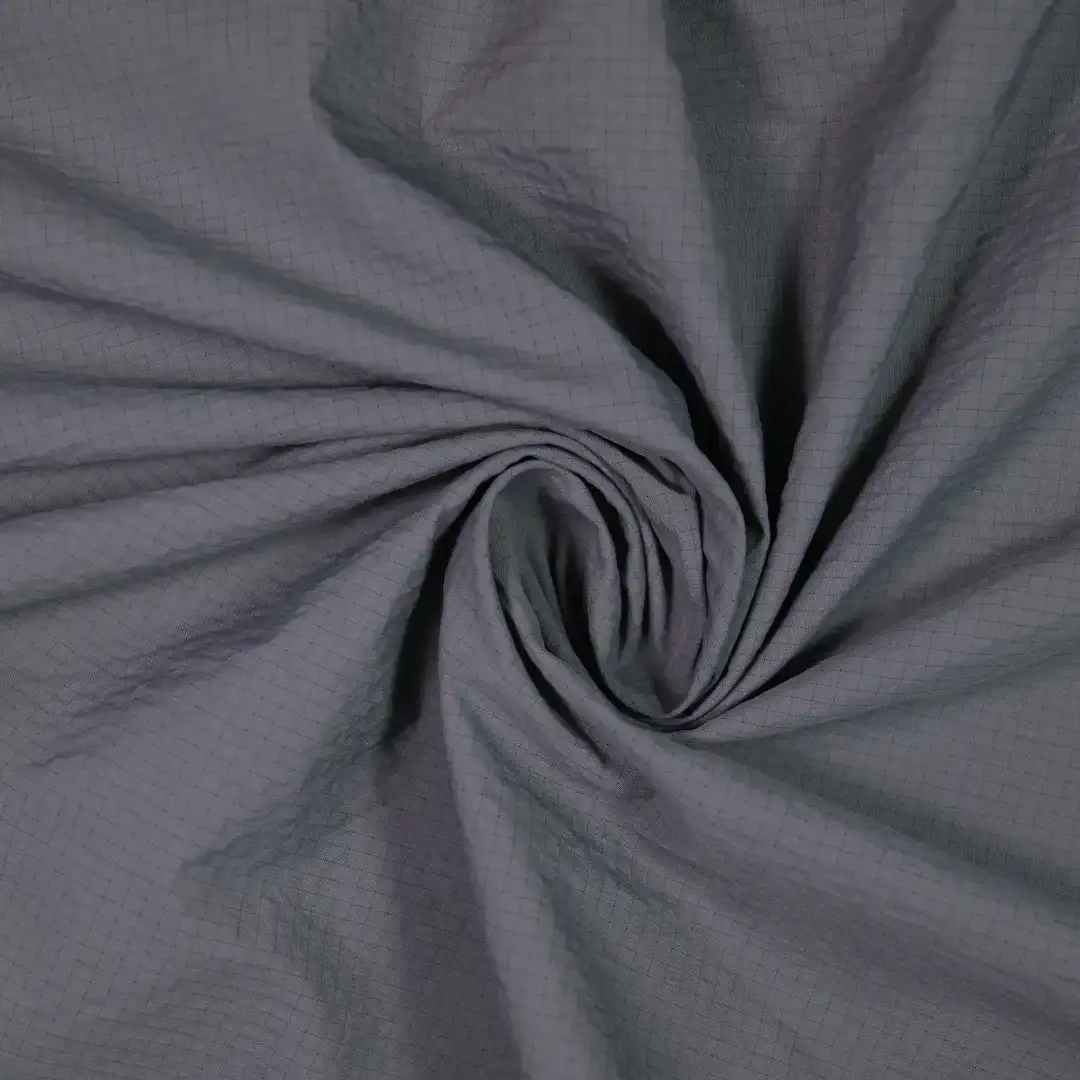 China Fabric for Blouse,Skirt,Down Jacket,Kids Stand Collar Down Jacket Nylon Taffeta Synthetic Woven Fabric Nylon grey color buy from China wholesaler bulk order at wholesale price free worldwide shipping Alibaba